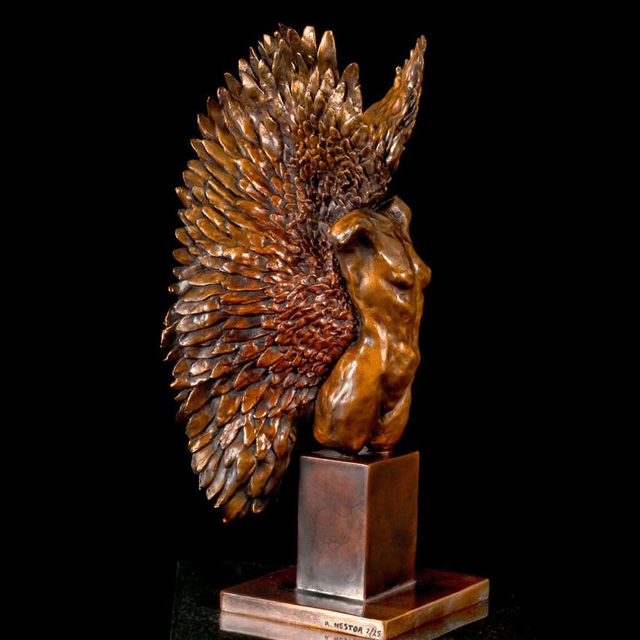 Phoenix bronze sculpture